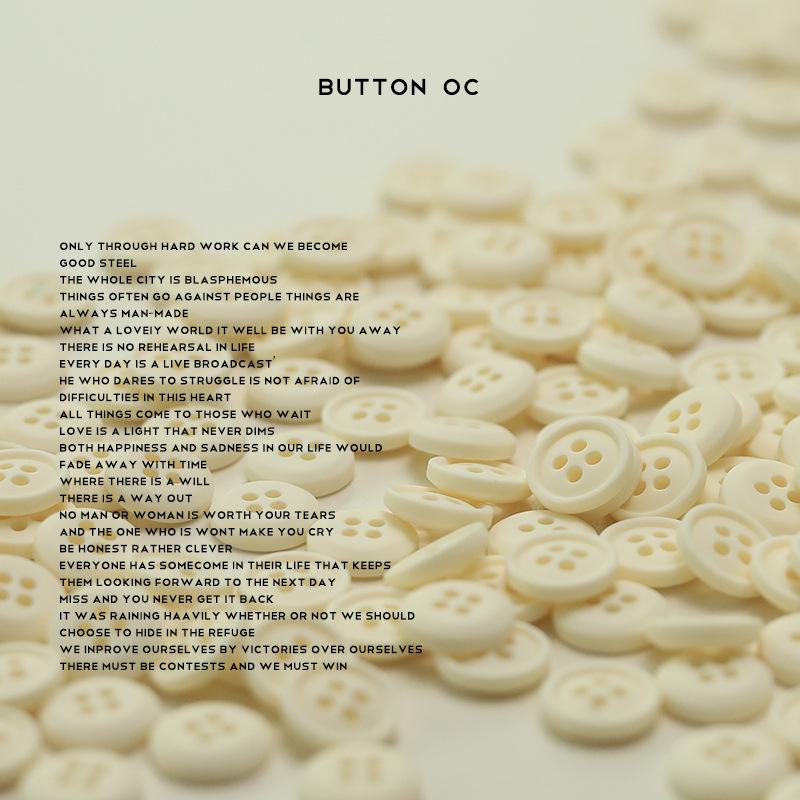 White Resin Four-Eye Button Top Knitted Cardigan Sleeve Collar Button Shirt Sweater Accessory Button