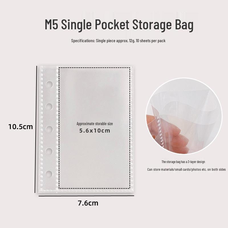 PVC Glitter Transparent A7/M5 Loose-Leaf Notebook & Storage Set