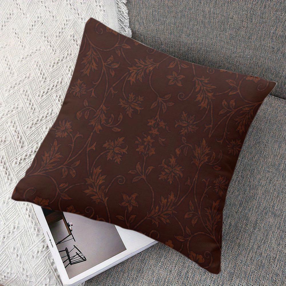 Vintage Brown square Jacquard Pillow Cover for Sofa Office Waist Cushion Cover Home Decorative Pillowcase