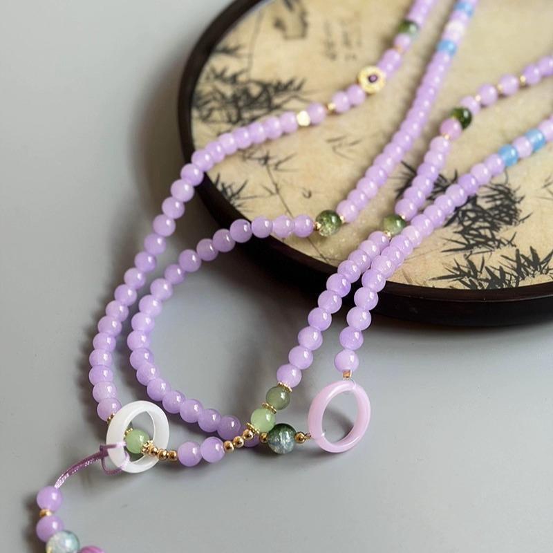 New Chinese Crossbody Chain Multi-Layer Necklace Long Beaded National Style Fringed Pendant Back Chain Versatile National Style