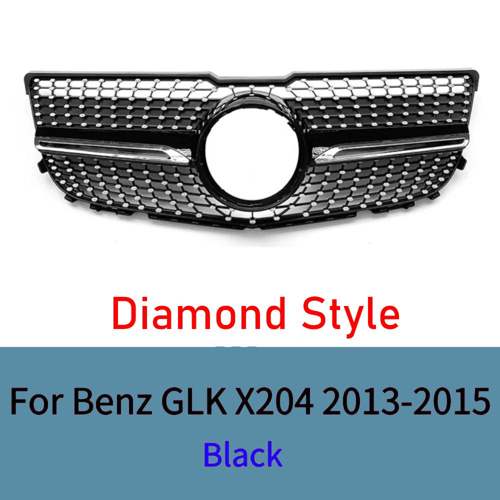 Für Mercedes GLK X204 2013-2015 Frontgrill Passend für GLK280 GLK300 GLK350 Kühlergrill mit Netz ABS Chrom-Zierleiste
