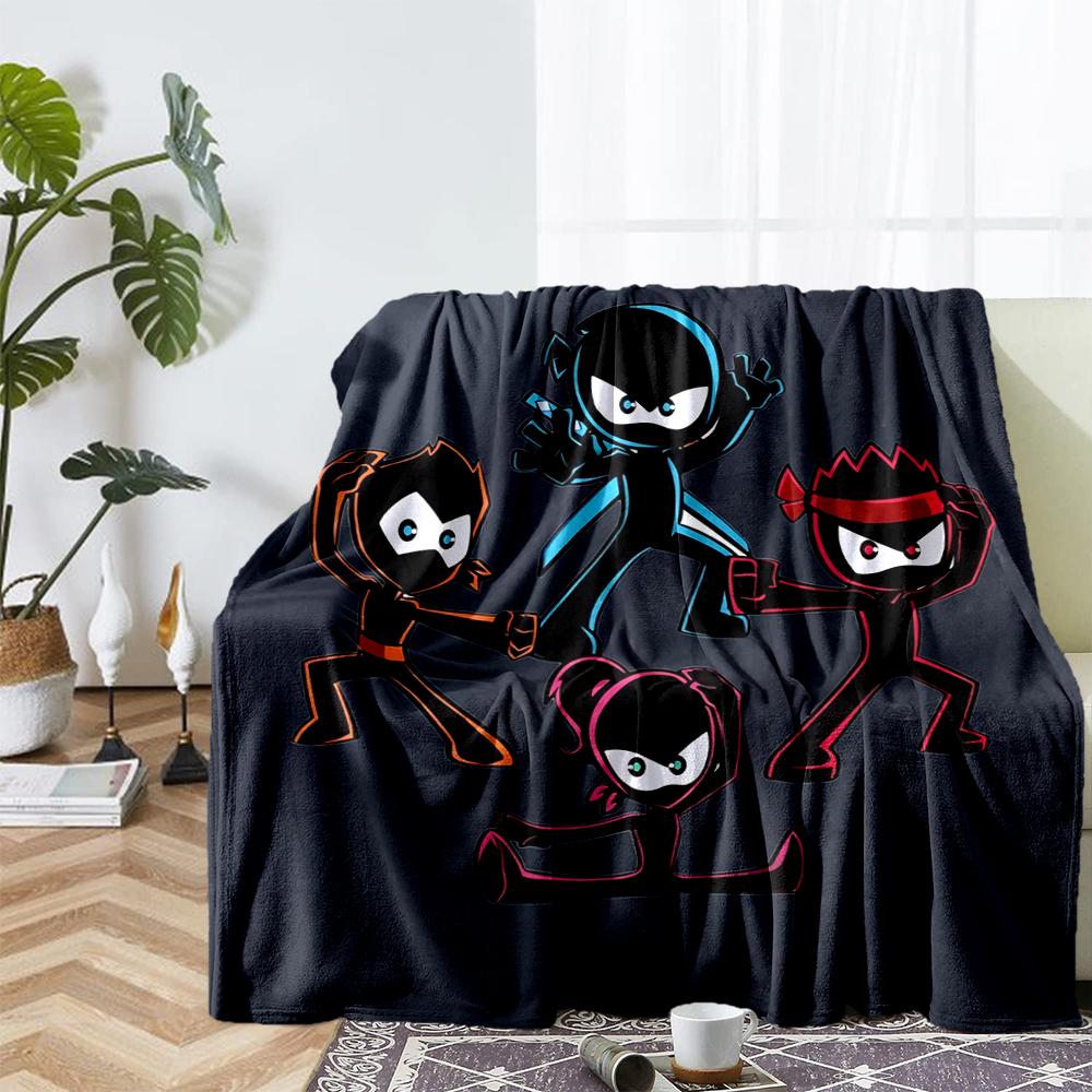Ninja Kidz Theme Printed Blanket - Perfect for Couch, Bed, Travel & Outdoor Use | Machine Washable, Cozy & Durable.
