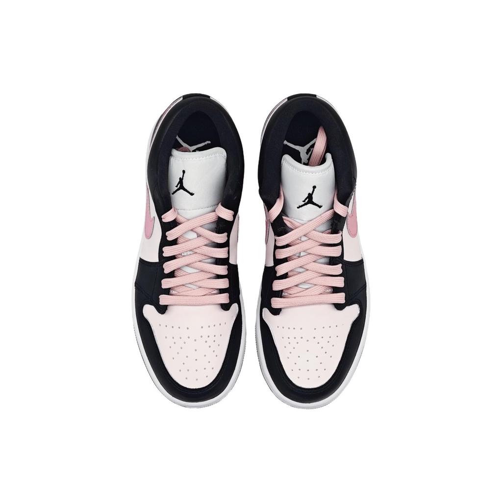 Jordan Air Jordan 1 Slip Resistant, Abrasion Resistant, Lightweight Low Top Vintage Basketball Shoes Women's Black Pink DC0774-101(Team458-)