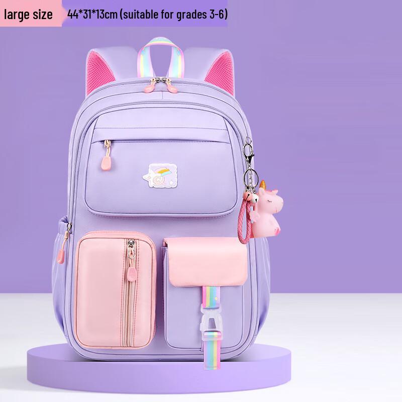 OEING Girls Anti-Pressure Oxford Cloth School Backpack