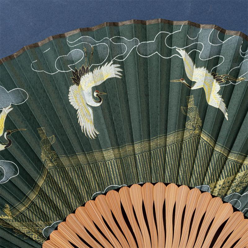 Fan Ancient Style Folding Fan Bamboo Folding Female Fan Chinese Style Hanfu Qipao Dance Fan Portable Small Fan