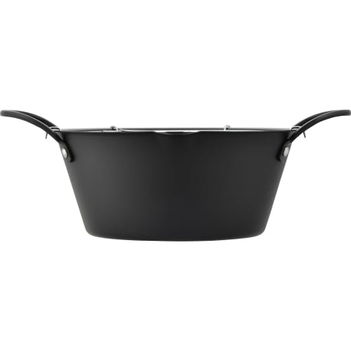 Wahei Freiz AR-6290 Tempura Pot, 22cm, Deep, IH Compatible, Gas, Iron, Deep-Fried Pot, Tempura, Both Hands, Made in Japan, Deep-Fried Pot