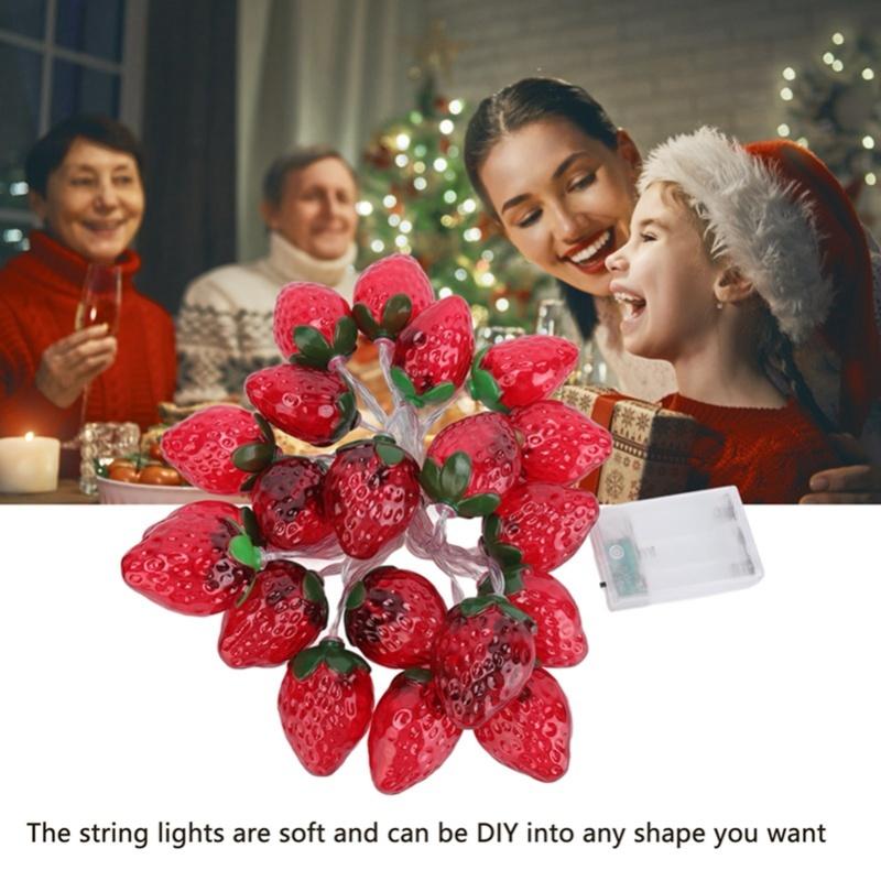 9.8ft 20LEDs Fruit String Lights Battery Operated Strawberry Lamp String Lights For Christmas Parties