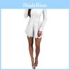 Fashion Elegant Womens Casual Romper Dress Lace Long Sleeve Sexy Short Jumpsuit