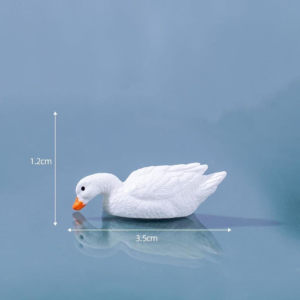 3 Pcs Mini Duck & Goose Figurines - Resin Fairy Garden Decor, Aquarium Fish Tank Accessories, Micro Landscape Moss Terrarium DIY Crafts, Home