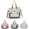Chic Street Style Women's Canvas Bag 2024 New Colorblock Large Shoulder Bag