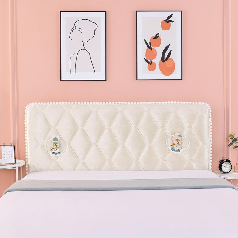 Modern Minimalist New Solid Color Padded Headboard Cover Four Season Universal Elastic Bed Protective Cover Dust Cover Backrest