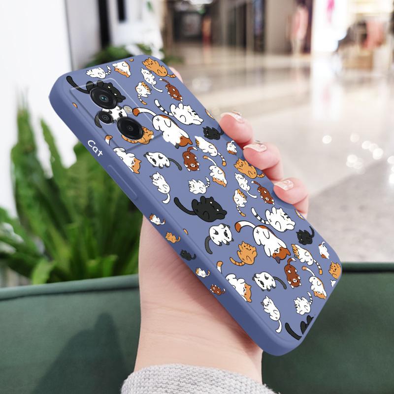 Cat Rolling Phone Case For Xiaomi Poco F8 F7 X7 M6 X6 F6 M5 M5S F5 X5 F4 X4 M4 Pro Ultra 4G 5G GT Liquid Silicone Cover