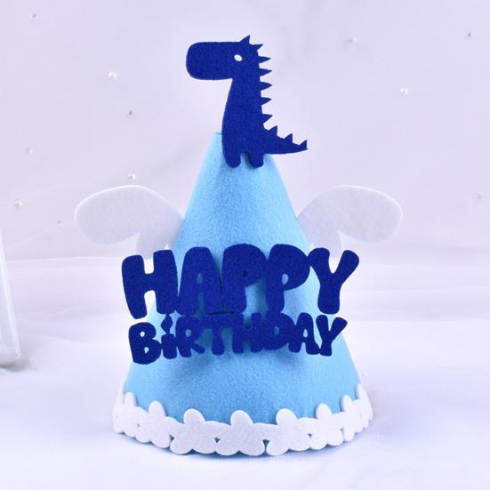 Happy Birthday Hat Dinosaurs Whales Bright Color No Deformation Adorable Adult Children Birthday Felt Hat Party Supplies