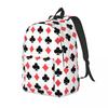 Poker Card Pattern Clubs And Diamonds Backpack Hot Sale Daypack Large Capacity BookBag School Bag Shoulder Bags for Men Women