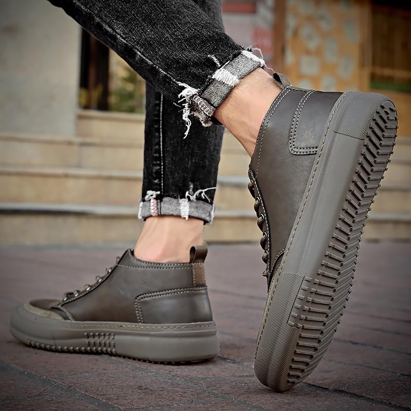 Genuine Leather Black Brown Men Flats Shoes Hand Sewing Men Oxfords Trendy Shoes Outdoor Fashion Men Flats