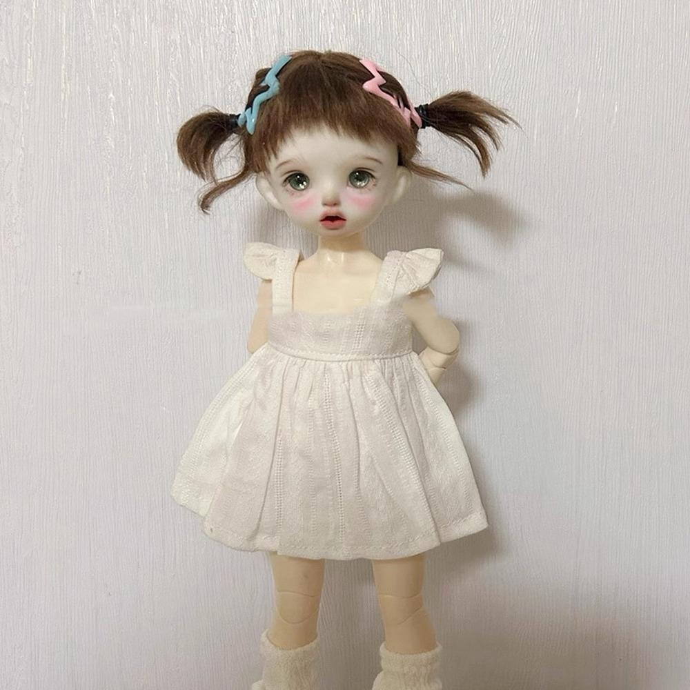 Mini Long Sleeveless Dresses Handmake Floral Print Skirt for 1/6 BJD 30cm Dolls