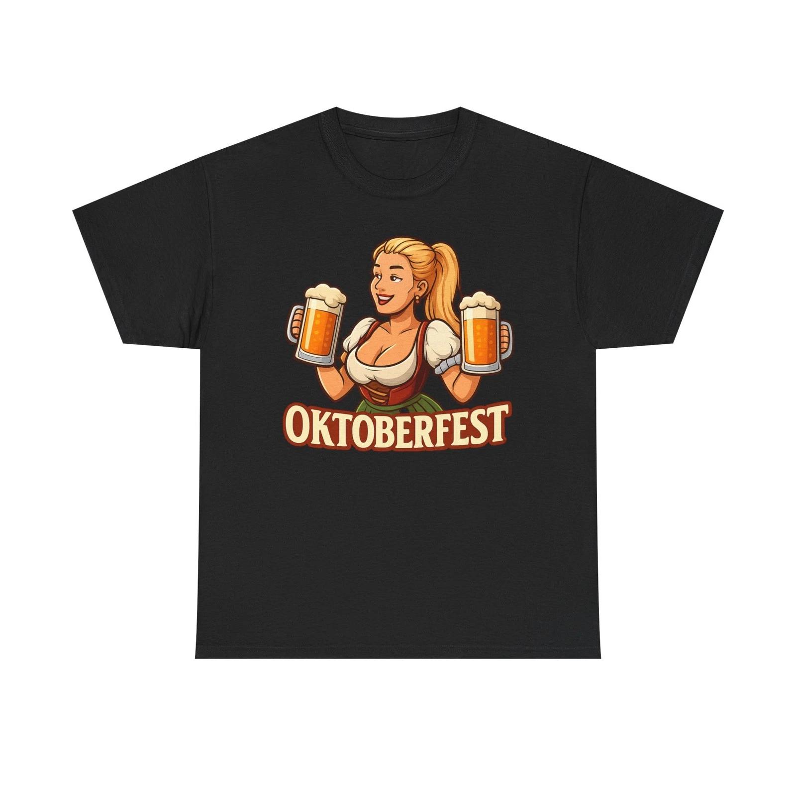 

Cute girl Oktoberfest boobs beer October fest Unisex Heavy Cotton Tee T-shirt 2XL