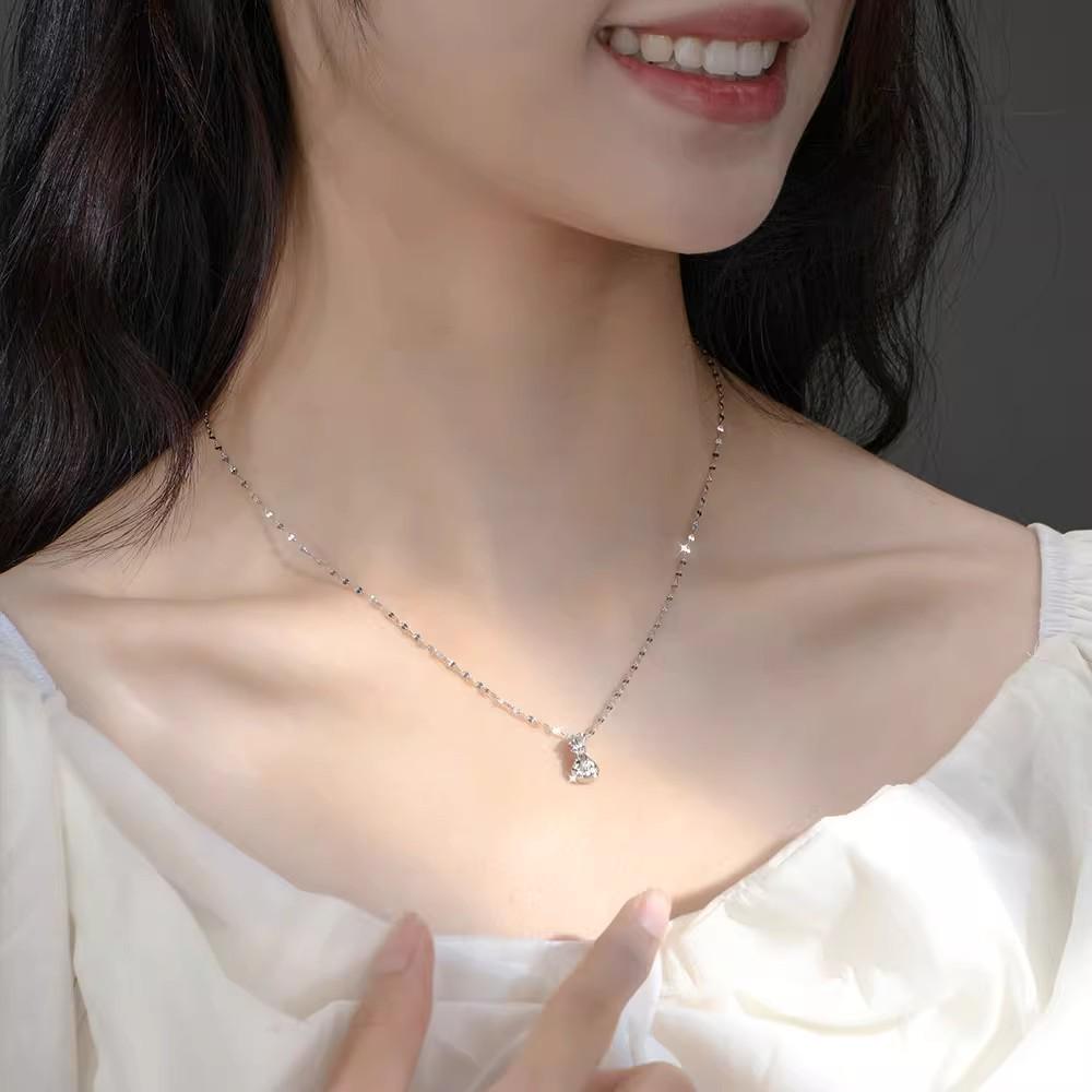 Exquisite Sterling Silver 999 Lucky Necklace: High-End Luxury Choker for Women – Perfect Best Friend Gift