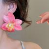 Silver Needle Simulated Flower Drop Earrings Beach Jewelry Vacation Style Earrings  Gift