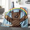 Custom Name Rainbow Bear Friendship Blanket for Couch & Bed, Plush Cozy Fuzzy Blanket Super Soft & Warm Blankets for Fall and Winter. 0908317