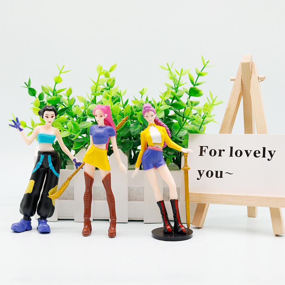 K pop Demon Hunters Figure Kpop Demon Hunters Figures Huntrix Figures Toy Derpys Tiger Rumi Mira Zoey Sussy Figurine Ornament