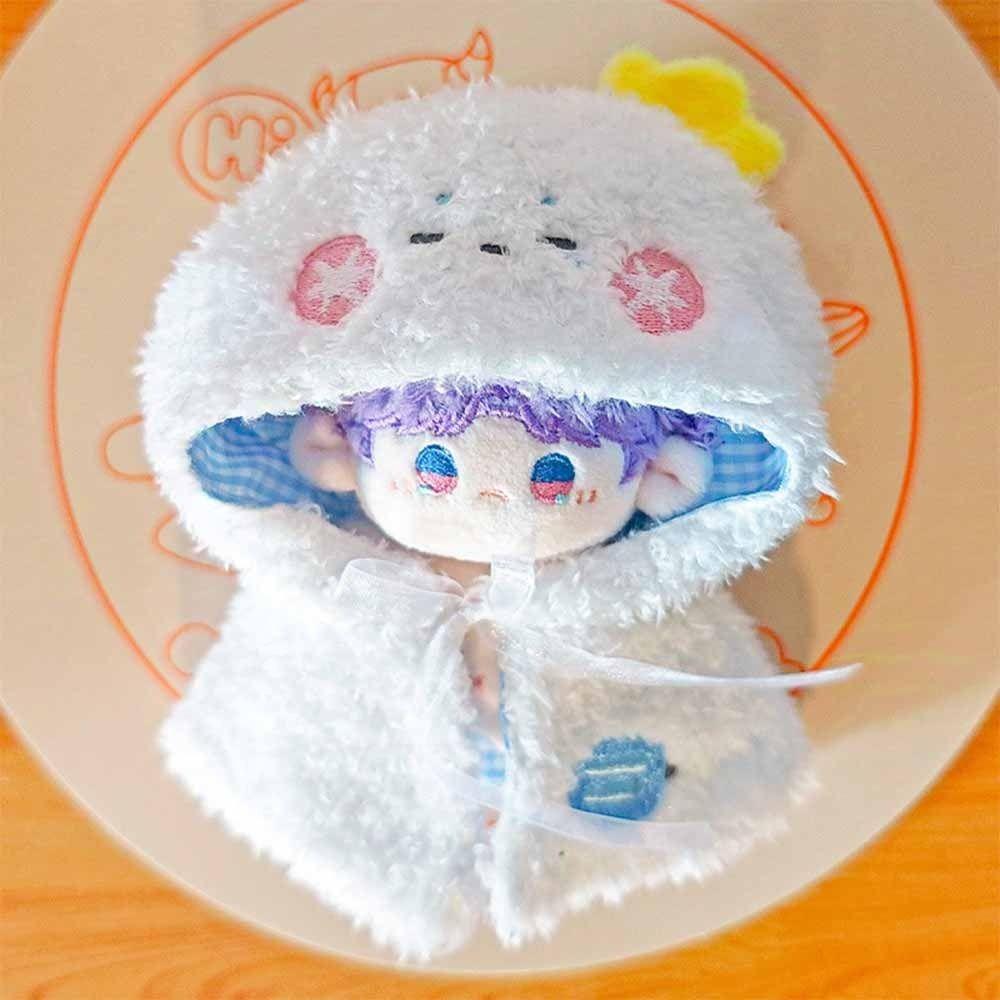 10CM Doll Clothes Cartoon Animal Dolls Accessories Doll Plush Hooded Shawl  Cotton Stuffed Dolls