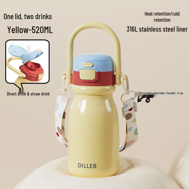 Dile Bear Portable Insulated Straw Water Bottle
