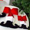 DIY Decorations Bow Hanging Ornaments Red Velvet Bow Knot Christmas Bowknot Pendant  New Year Party