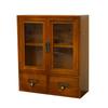 1PC Solid Wood Vintage Double Door Display Cabinet Sundry Cosmetics Drawer Wooden Desktop Storage Box