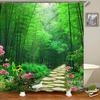 Nature Forest Landscape Shower Curtains Bathroom Curtain Frabic Waterproof Polyester Scenery Bath Curtain with Hooks