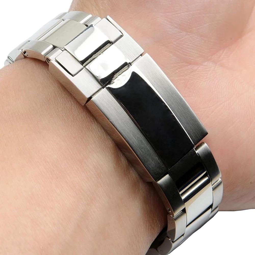 Wowta Submariner Daytona Solid Stainless Steel Arc Edge Band Fit
