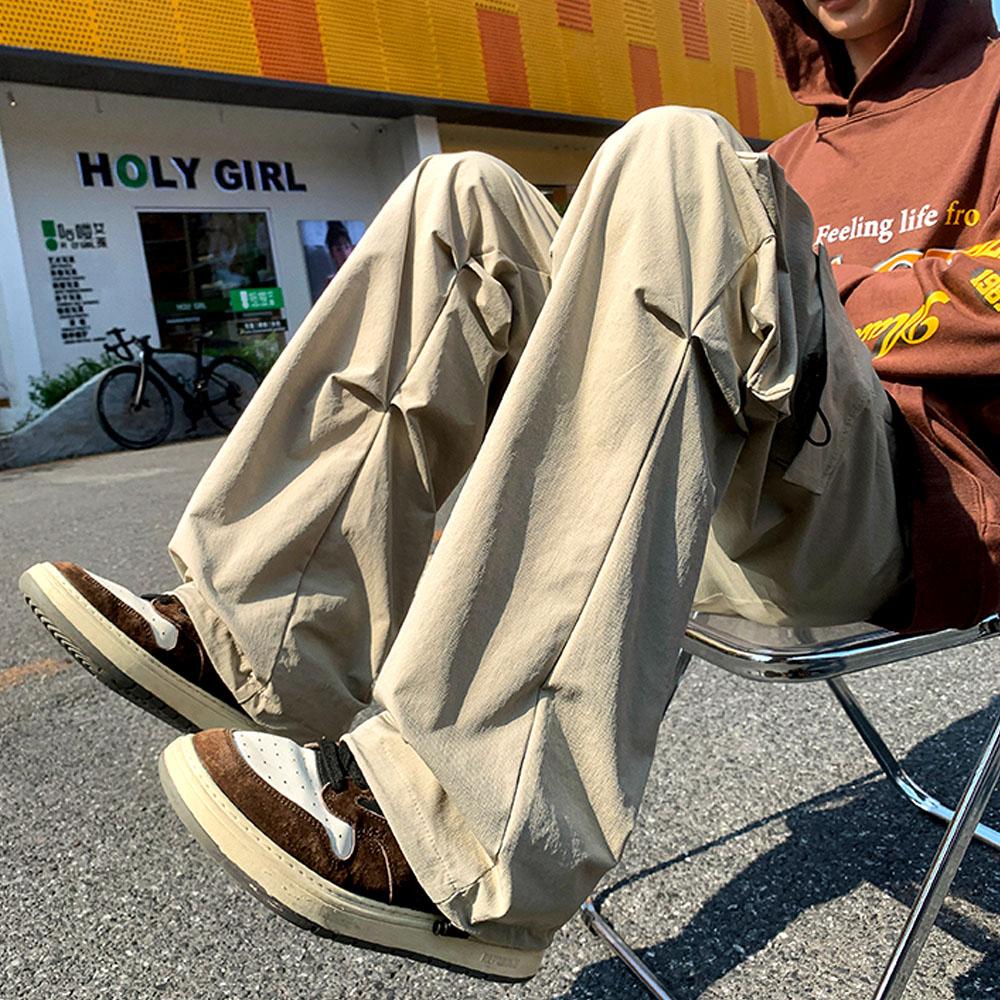Japan Men's Y2K Casual Cargo Pants Sweatpants Pocket Trousers Baggy Wide Leg Pants Parachute Techwear Korean Clothes Men