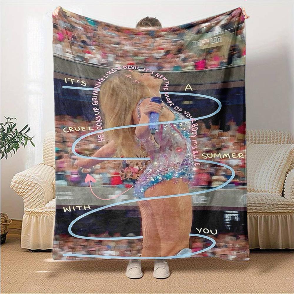 Taylor Swift'S Concert Performance Blanket Soft Throw Blanket For Home Bedroom Bed Sofa Travel Office Solid Christmas Blanket
