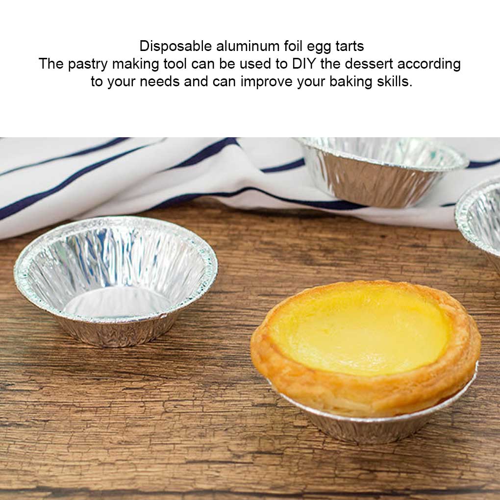 Pack of 100 Egg Tart Mold DIY Craft Single-use Baking Stackable Cookie Molds Cupcake Oven Dessert Mould Kitchen Bakery