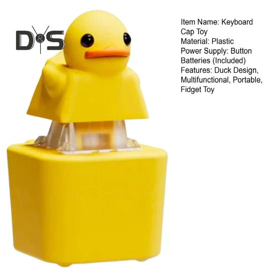 Duck Keycap Keychain Quacking Duck Fidget Toy with Light And Sound Portable Keyboard Clicker Keycap Duck for Stress Relief