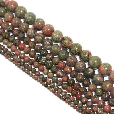 Cuentas de piedra Natural de unakita, espaciador artesanal, accesorios de piedras preciosas sueltas para hacer joyas, pulsera de dijes
