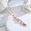 Fashion Geometric Hollow Zircon Pendant Necklace  Rose Gold And  Dichroic Plating Wedding Daily Fine Jewelry Gift