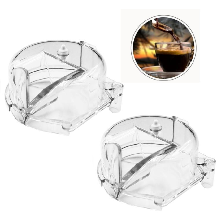 Set of 2 Coffee Machine Replacement Part Coffee Powder Seal Lid Easy Installation Clear Grinder Cover for Grindering Use