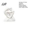 White Matte Ornaments 3D Printed Hugging Couple Heart-Shaped Sculpture Romantic Embrace Figurine with Finish Nordic Style Decoration Minimalist