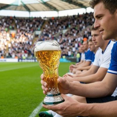 2 Stück Fußball-Pokal Bierglas, Fußball-Feierglas für Spieltage, 500ml Fassungsvermögen Fußball-Party Trinkgeschirr für Partys BBQ Hausbar