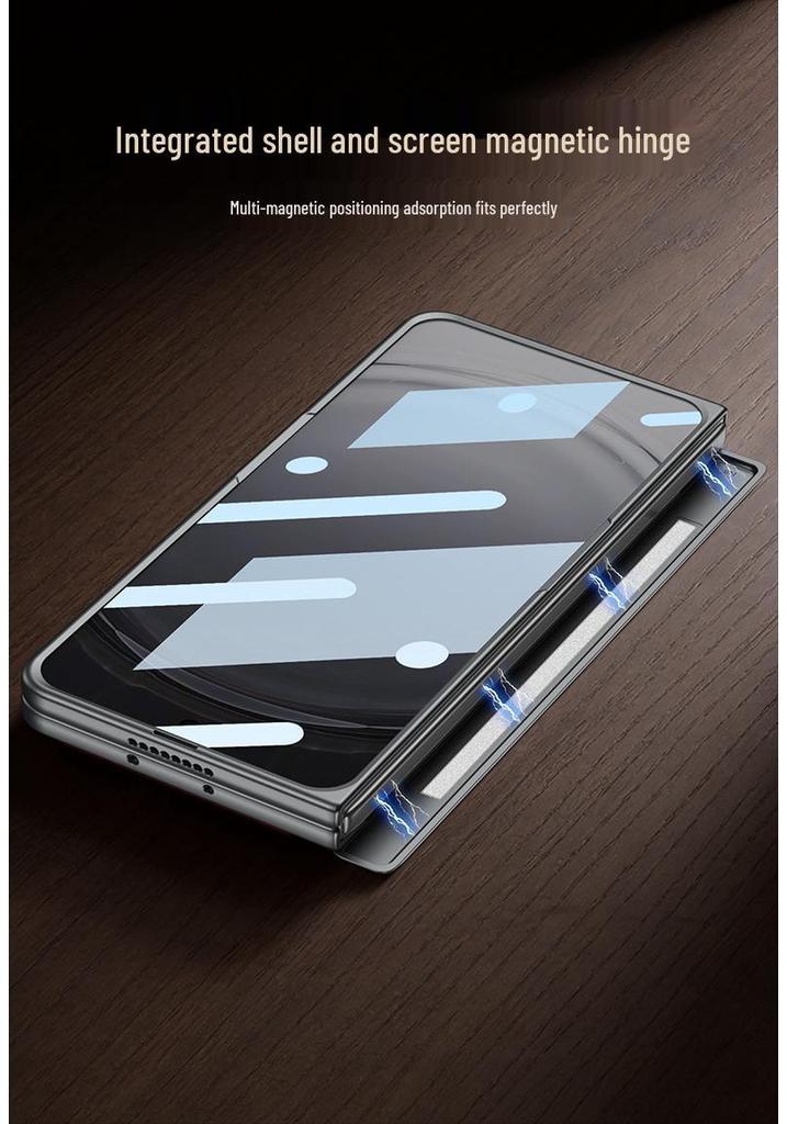 OPPO Find N6 Magnetic Hinge Phone Case with Finger Ring Holder, Wireless Charging, Anti-Peep, Thin & Stylish