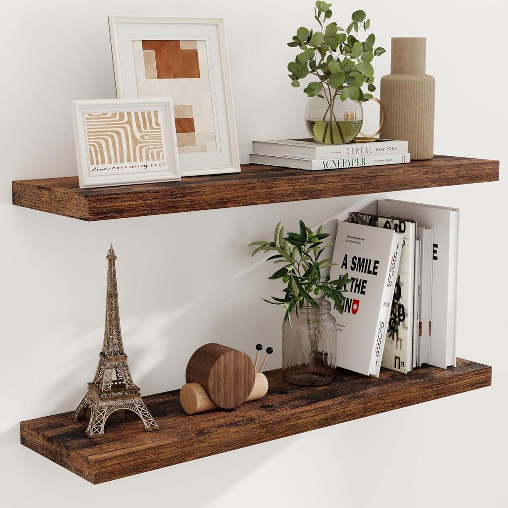 Wall Mounted Floating Shelf for Living Room, Bedroom, Bathroom, or Kitchen Storage