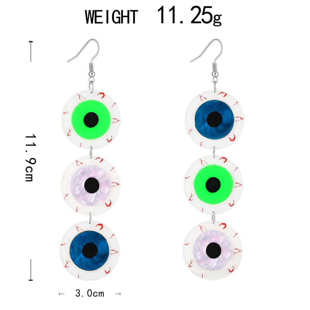 Fully Managed Acrylic Stud Earrings, Personality Funny Eyes Cat Geometric Earrings Earrings