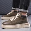 Mens Casual Sneakers Comfortable Soft Bottom Male Trainers Fashion Classic Non-slip Lace-up Tennis Shoes Sport Shoes Man Leather