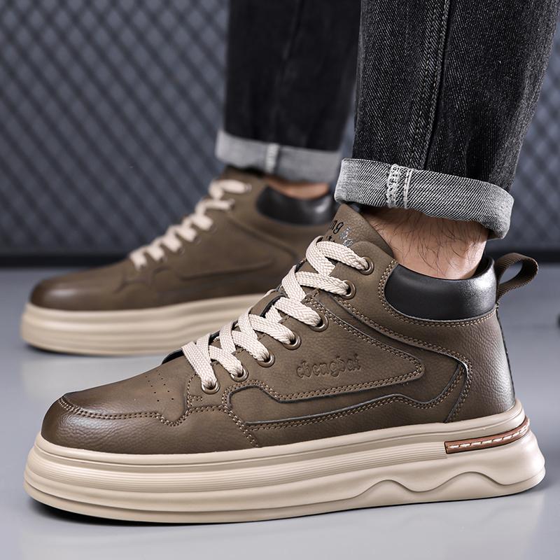 Mens Casual Sneakers Comfortable Soft Bottom Male Trainers Fashion Classic Non-slip Lace-up Tennis Shoes Sport Shoes Man Leather