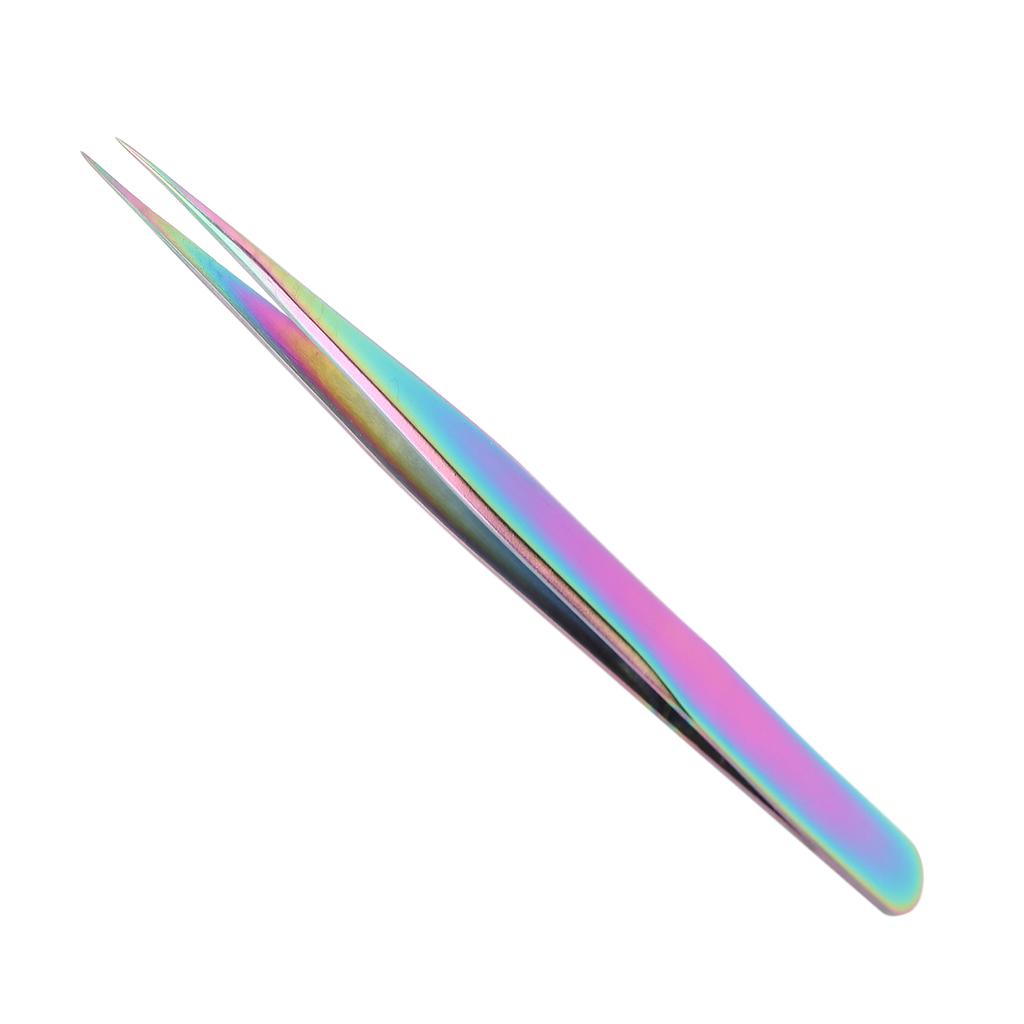 Professional Straight Nail Art Tweezers Stainless Steel Pointed Eyelash Extension Tweezers