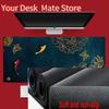 Japanese Desk Mat Green  Mousepad Koi Fish Sun Cloud Japan Art Seal Sunr Dark Sunset Large XXL Mouse Pad Gaming Deskmat