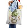 Plant Flowers Shopping Tote Bag Women Canvas Print Shoulder Bag Reusable Harajuku Large Capacity Travel School Handbag CLE