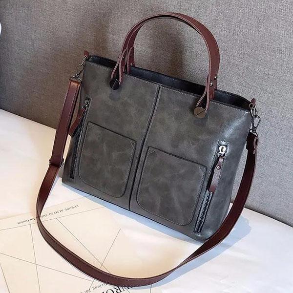 Women's Handbag Elegant Single Shoulder Bag Vintage Solid Color Messenger Bag Simple Versatile Soft Bag