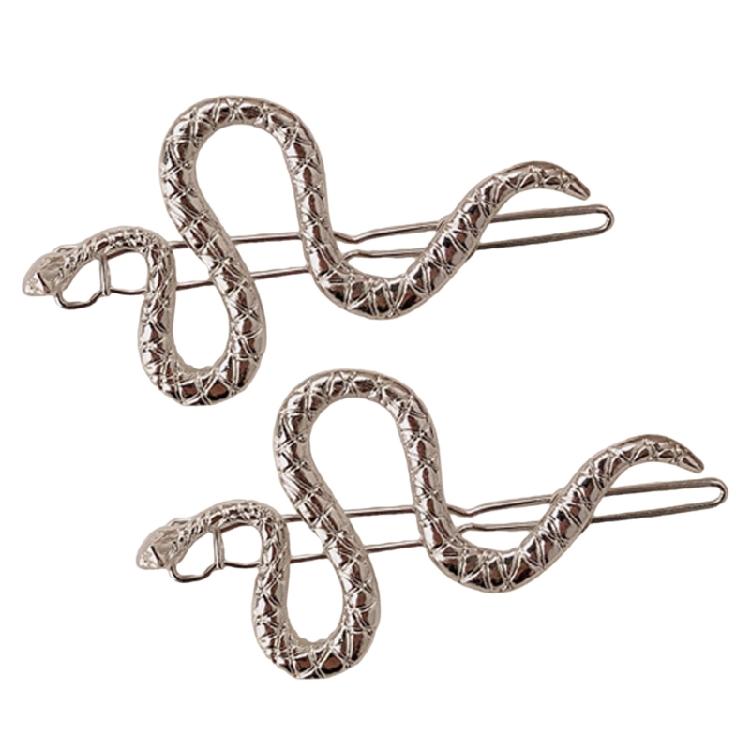 2pcs Modern Snake Form Hairpins Fashion Bangs Clip Retro Barrettes Jewelry Headwear Accessories Hair Styling Tool